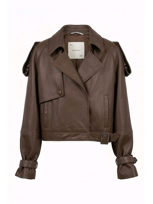 chiodo pelle espresso EMMA & GAIA | 46S489302